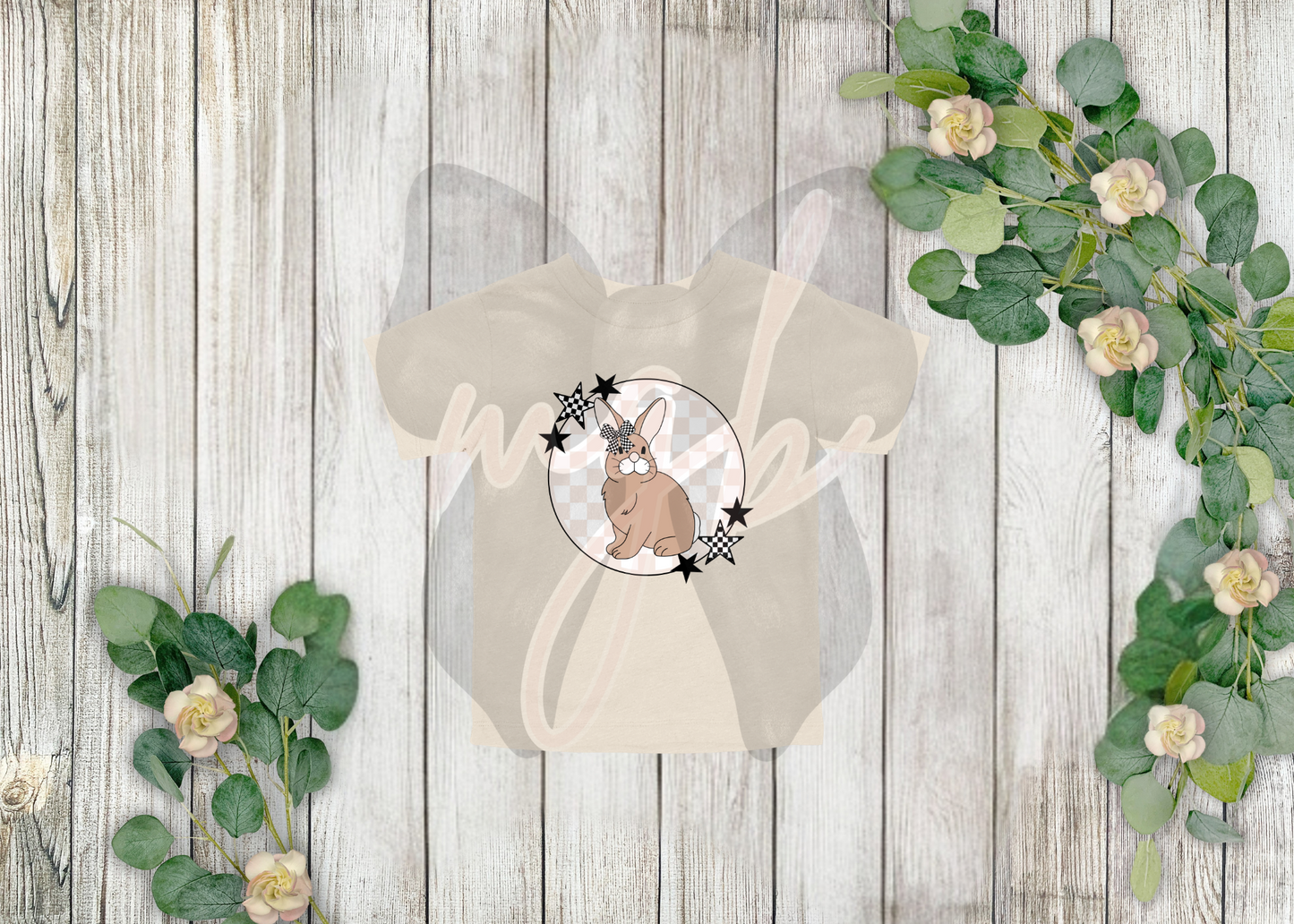 sad beige bunny (bow)