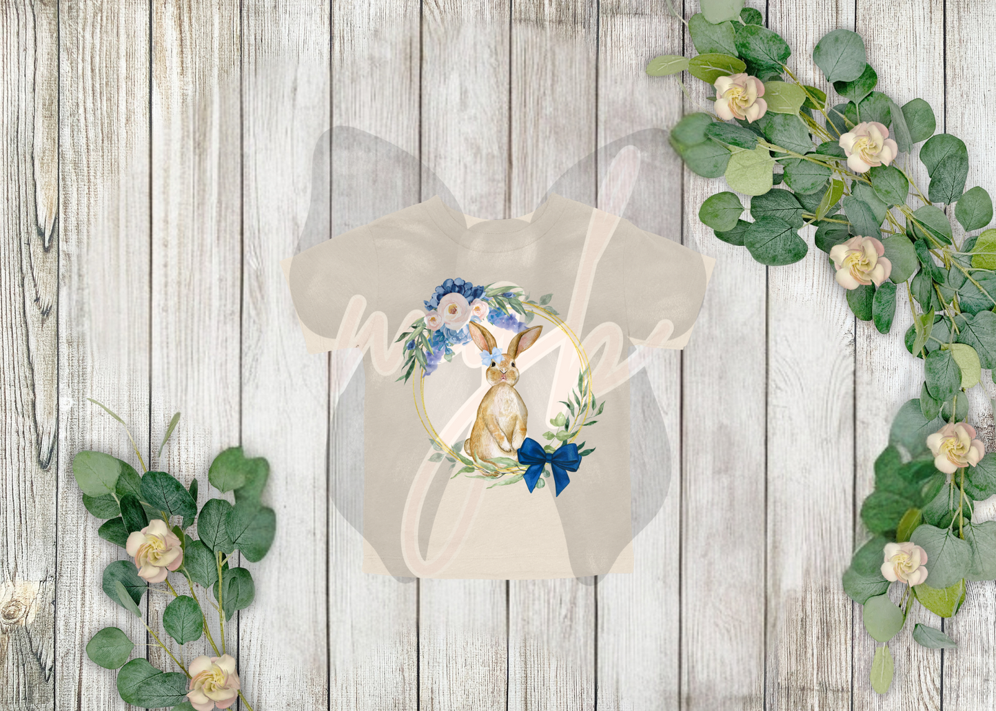 floral blue bunny