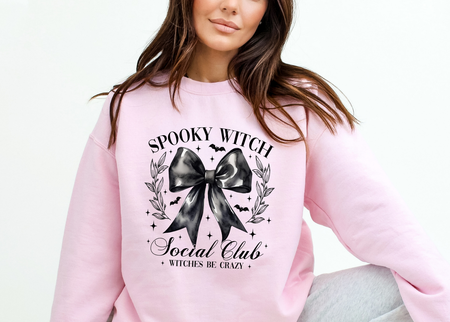 spooky witch (pink) crewneck