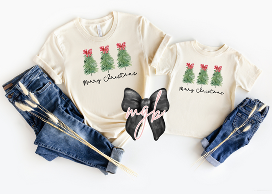 merry christmas tree bows - tee