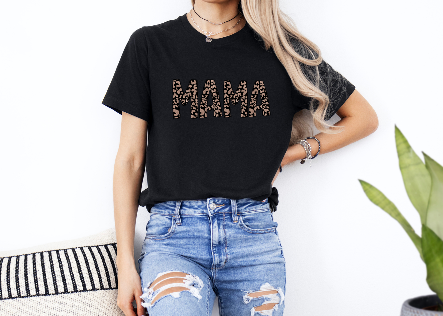 rose gold cheetah mama tee