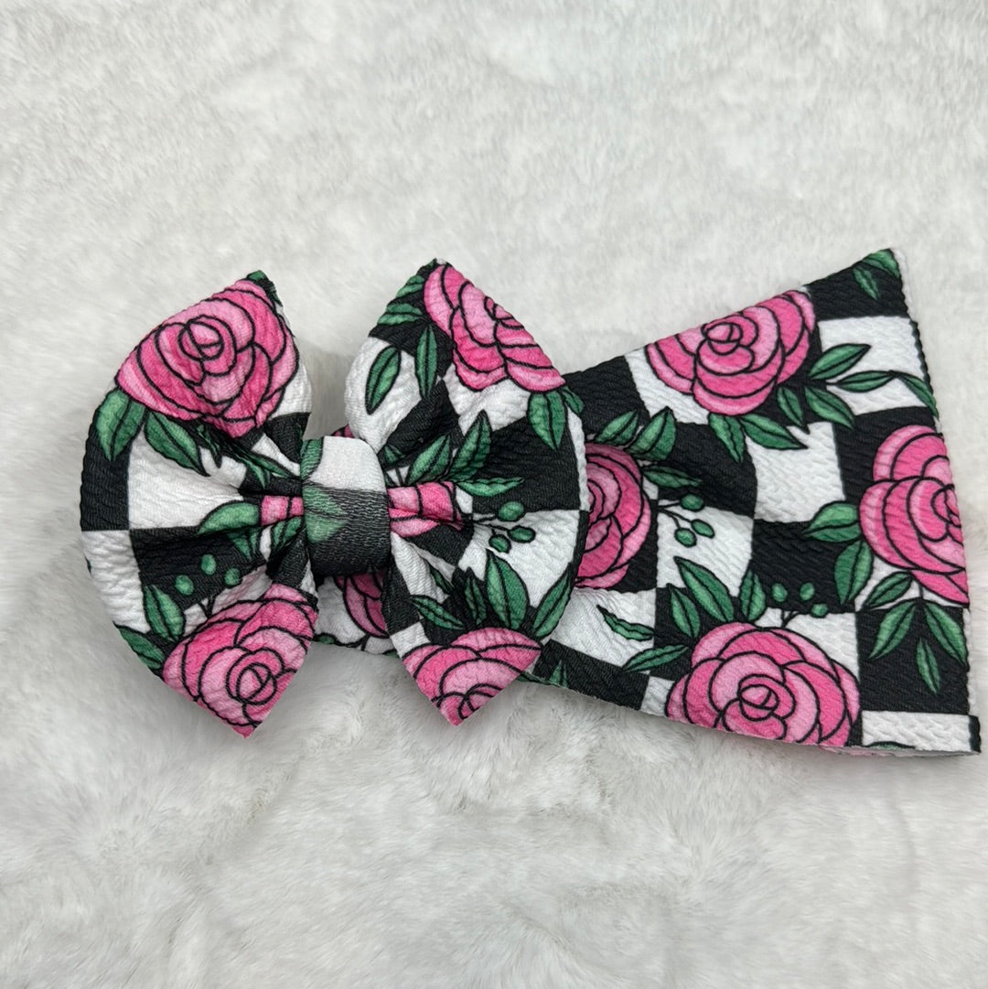 check roses - 6-12m wrap