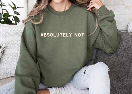 absolutely not (olive) crewneck