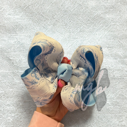 Vintage blue ribbon bow