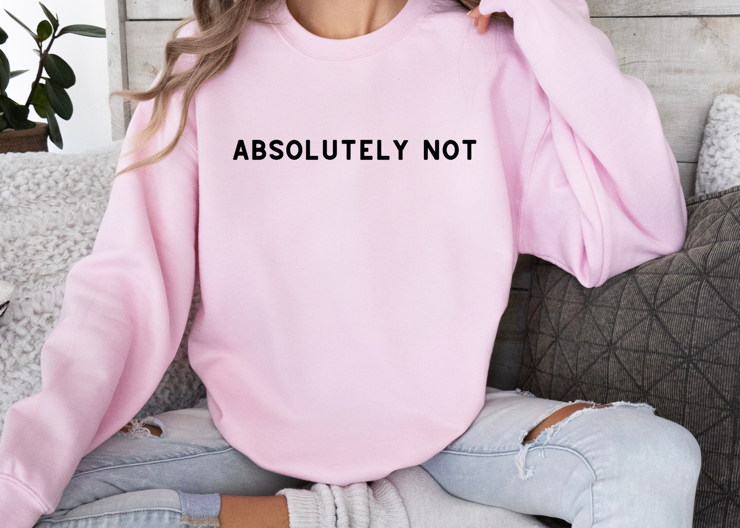 absolutely not (pink) crewneck