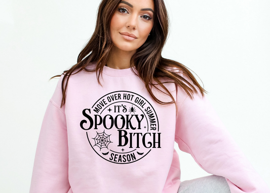 spooky bitch (pink) crewneck