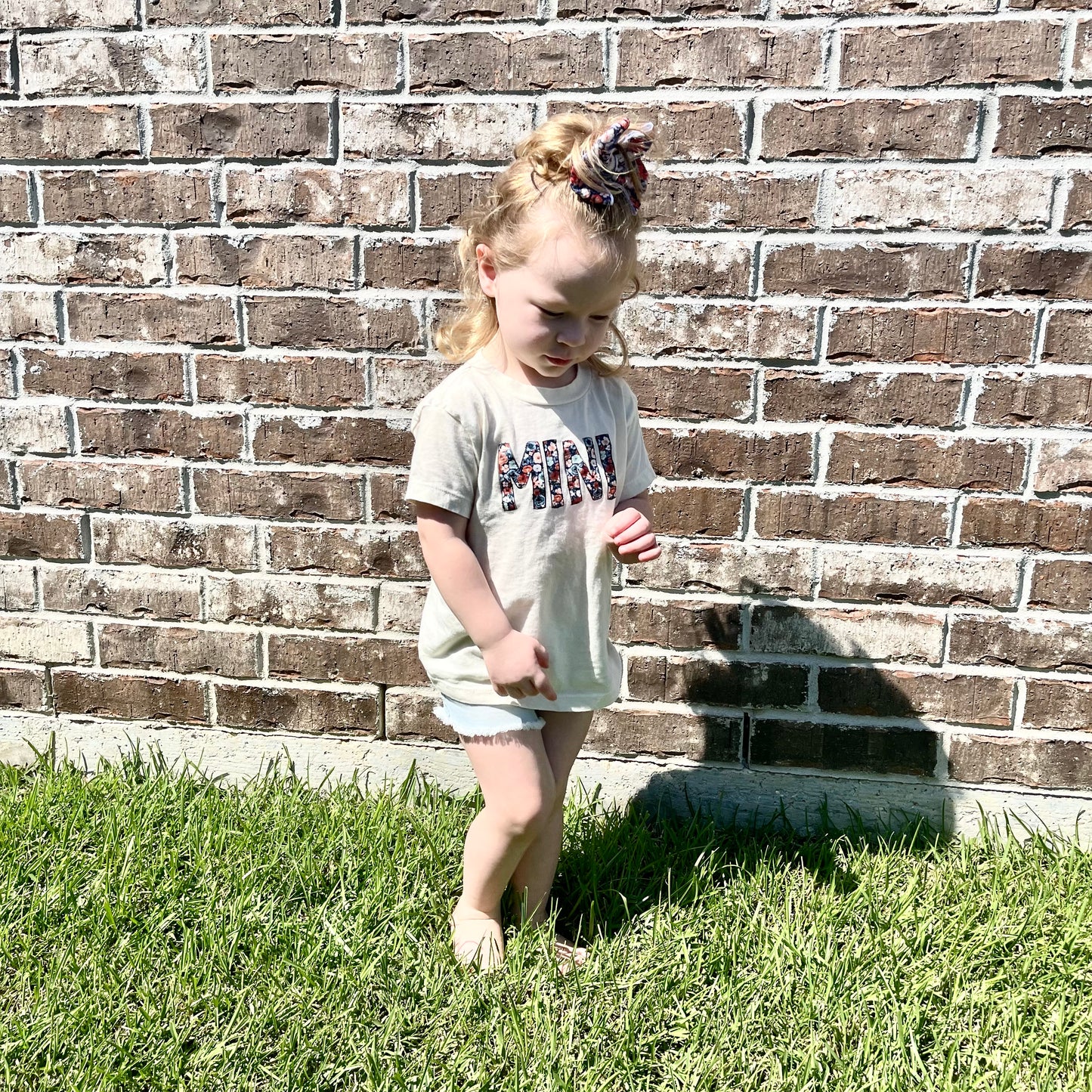 navy floral mama | mini tee set