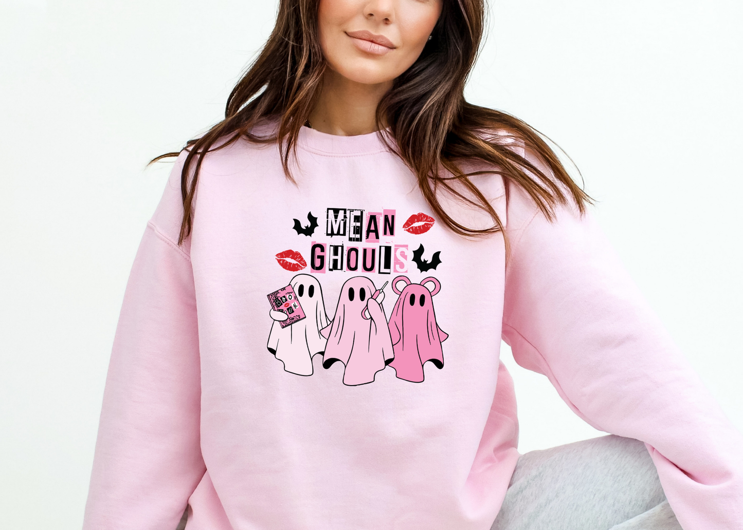 mean ghouls (pink) crewneck