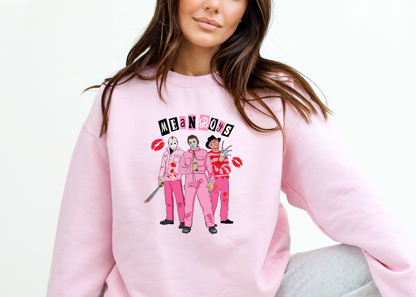 mean boys (pink) crewneck