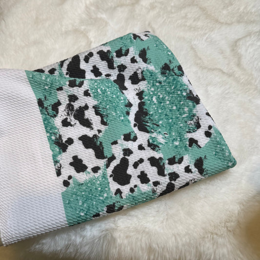 turquoise glitter cow