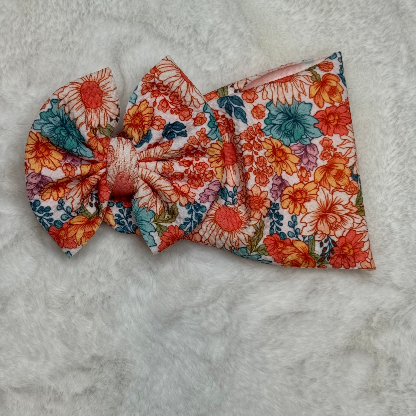 orangey florals - 0-6m wrap