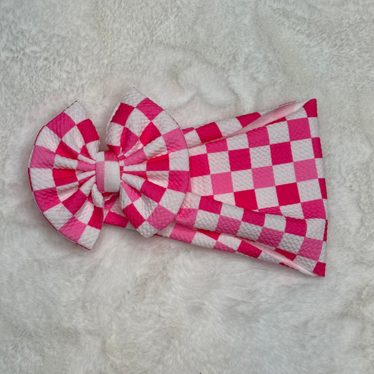 pink checks - 6-12m wrap