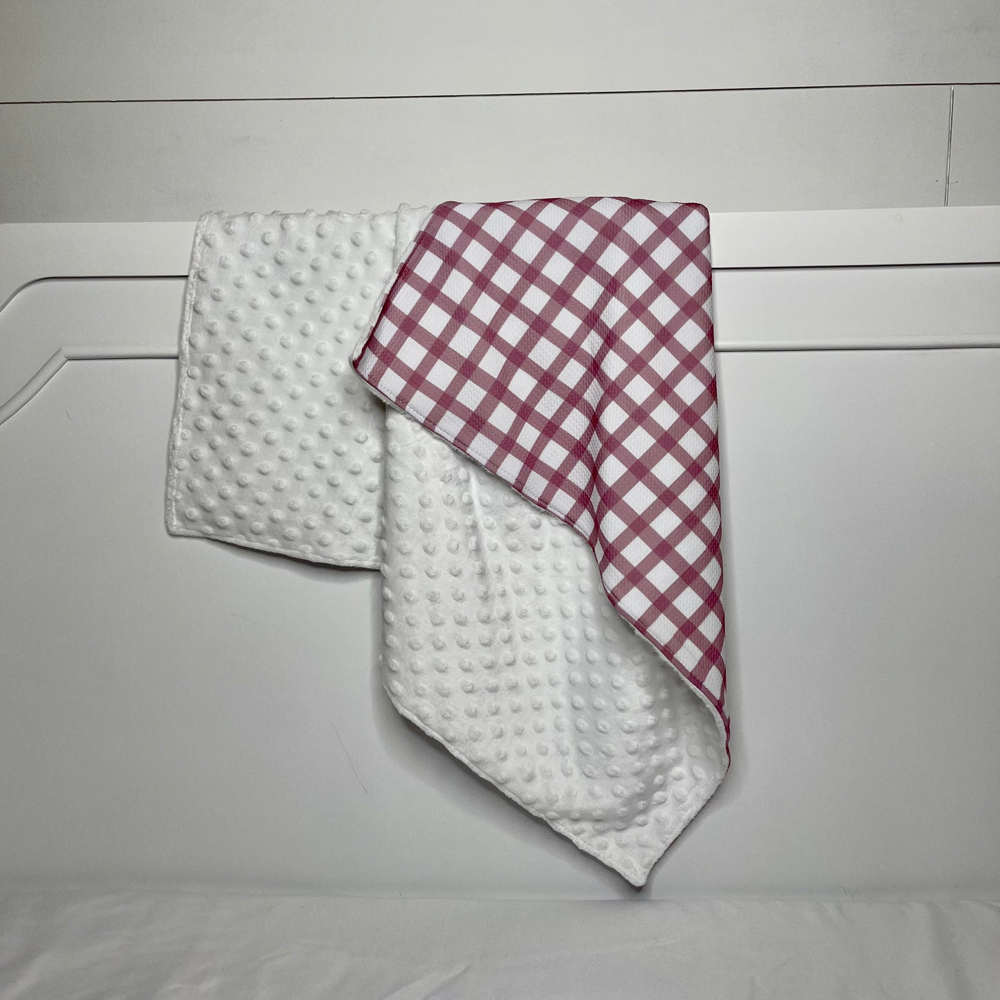 pink gingham baby blanket