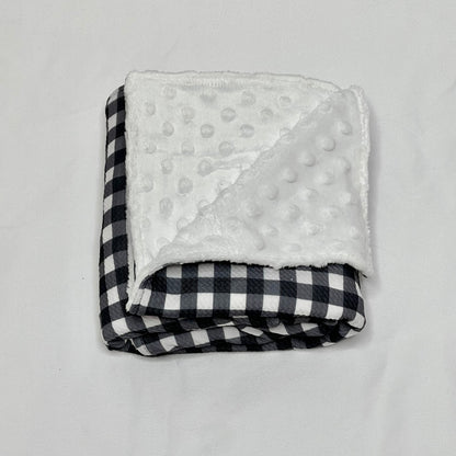 black gingham baby blanket