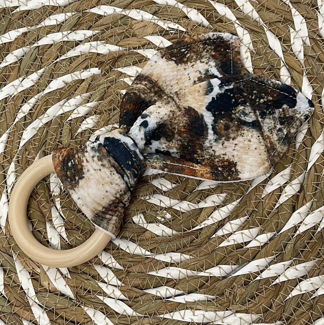 rustic cowhide teether