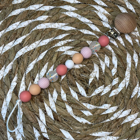 pink confetti paci clip