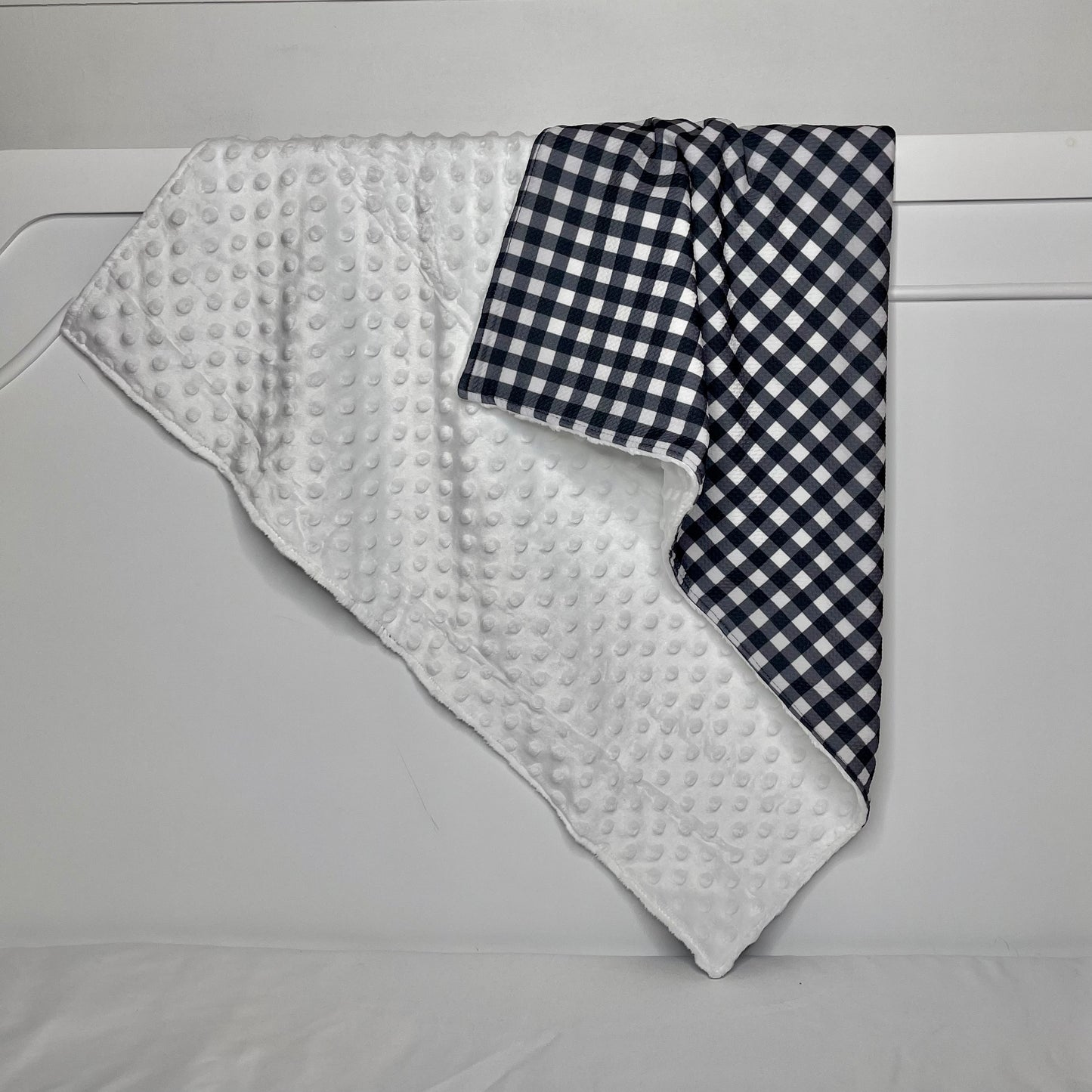 black gingham baby blanket